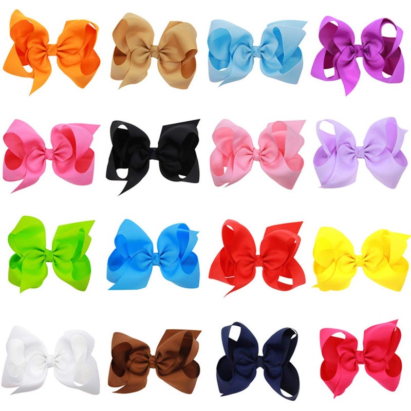 Patiky Hair Clips Boutique Hair Bows Alligator Clip for Women Girl Hairpin 6 Inch Large Cheer Bow Clip Handmade Bowknot Barrettes Hair Accessories TSFJ02 (Blue) - Image 3